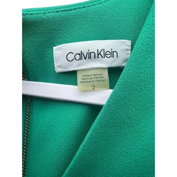 Calvin Klein Women's Flutter Sleeve V-Neck Midi with Button Front Detail Dress - Picture 4 of 8